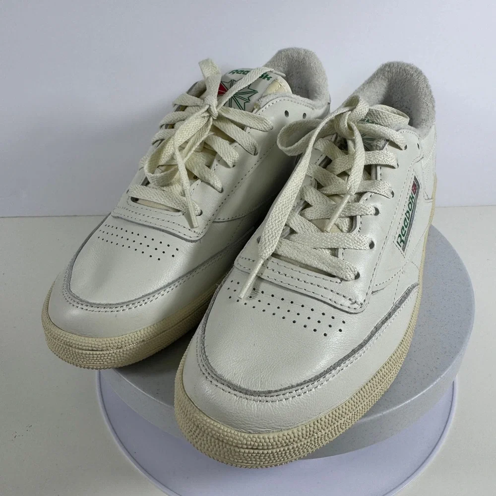 Reebok Club C 85 Vintage Leather Sneakers Womens Chalk Glen Green V69406‎